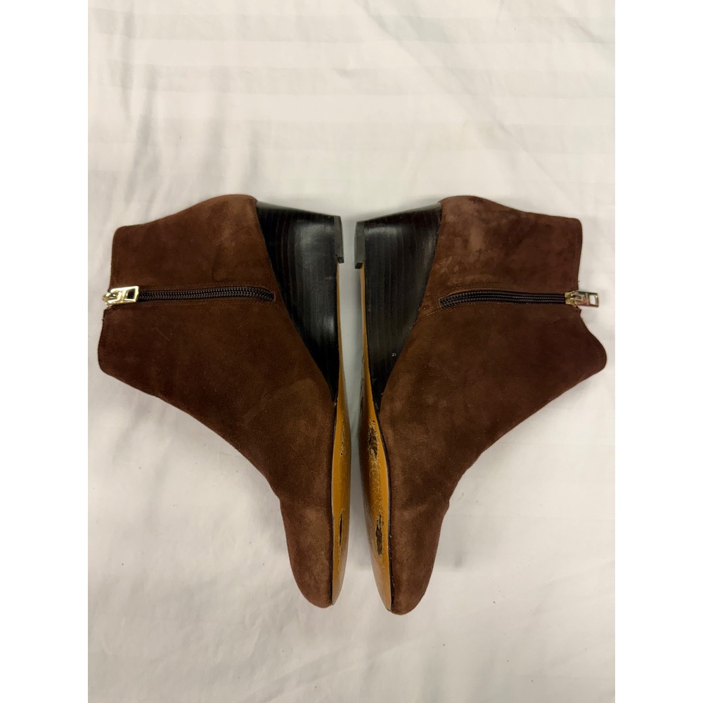 Coach Brown Suede Wedge Ankle Boots Pointed Toe Side Zip Fall Classic
Lux - Picture 2 of 10